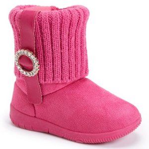 Shoe Box Trading Fuchsia Embellished Sweater Boot - Girls 9T, New-never worn